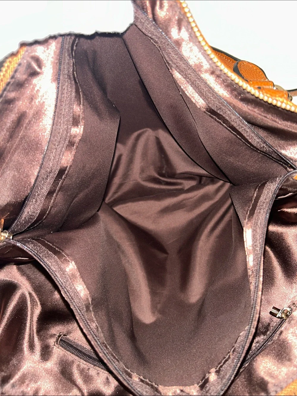 Kattee Pebble Leather Satchel In Chestnut